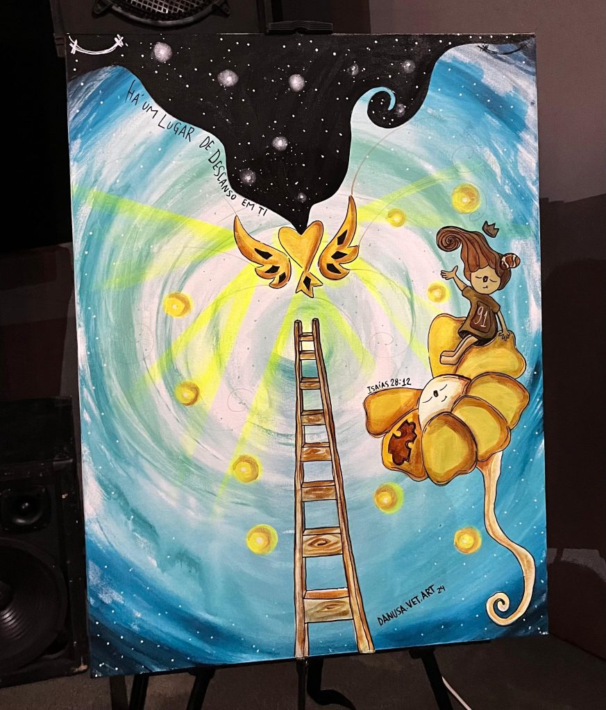Tela feita pela artista plástica Danusa Rodrigues.