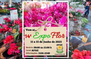 Visitantes na Expoflor em Tangará da Serra, feira de flores organizada pela Apae