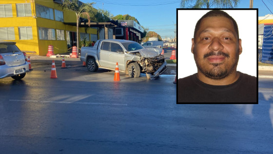 Local do sequestro e homicídio com presença da Polícia Militar e vítima dentro de caminhonete