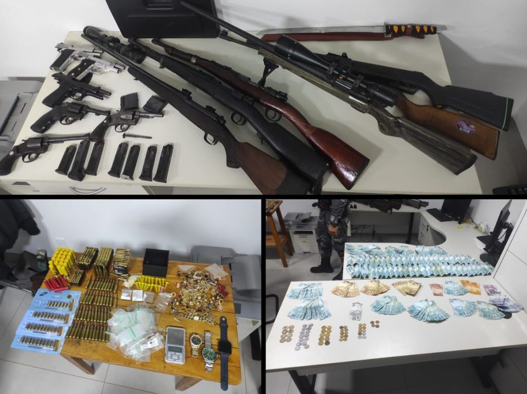 Fuzil apreendido em Tangará da Serra durante operação da Polícia Militar