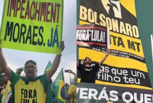 Manifestação da direita em Cuiabá no 7 de setembro contra Lula e Alexandre de Moraes