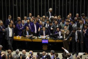 deputados bolsonaristas ocupam plenário da Câmara durante protesto