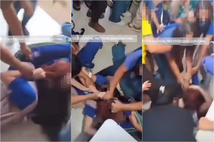 Briga entre adolescentes em escola pública registrada em vídeo