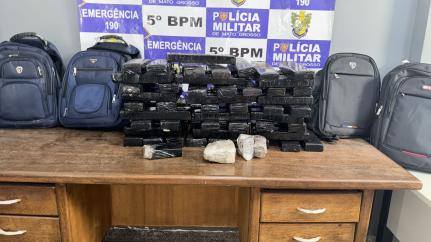 Mulheres presas em Rondonópolis com 70 kg de maconha.