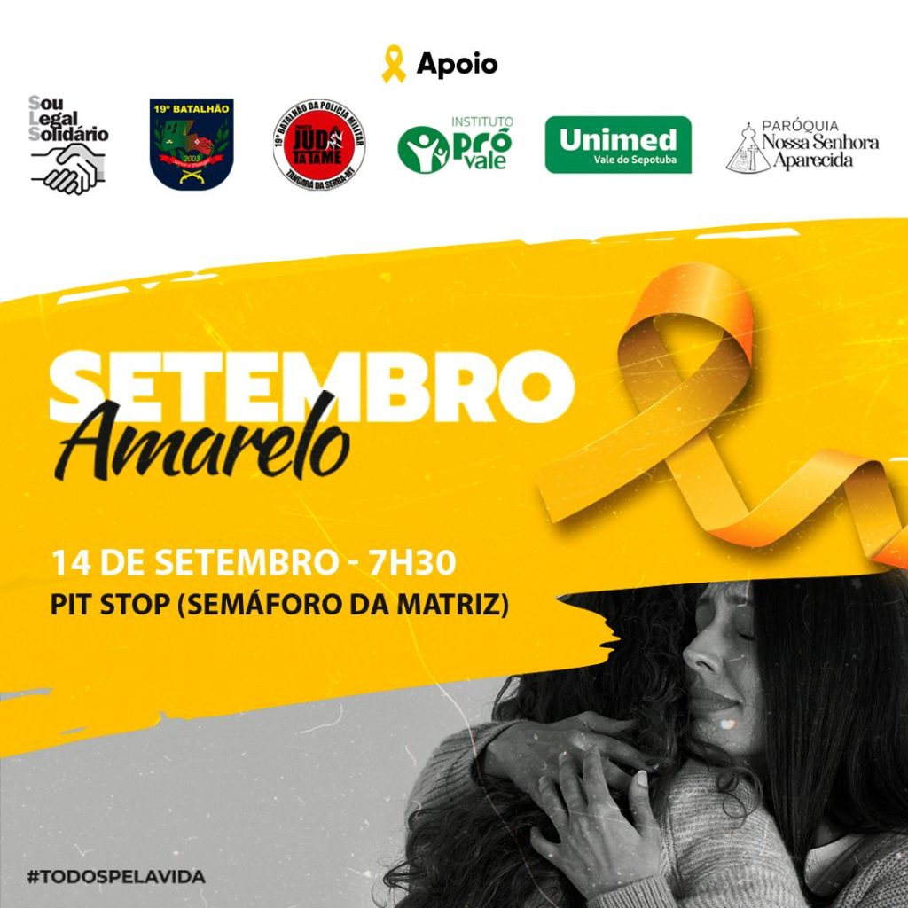 - Voluntários em campanha de conscientização do Setembro Amarelo em Tangará da Serra.