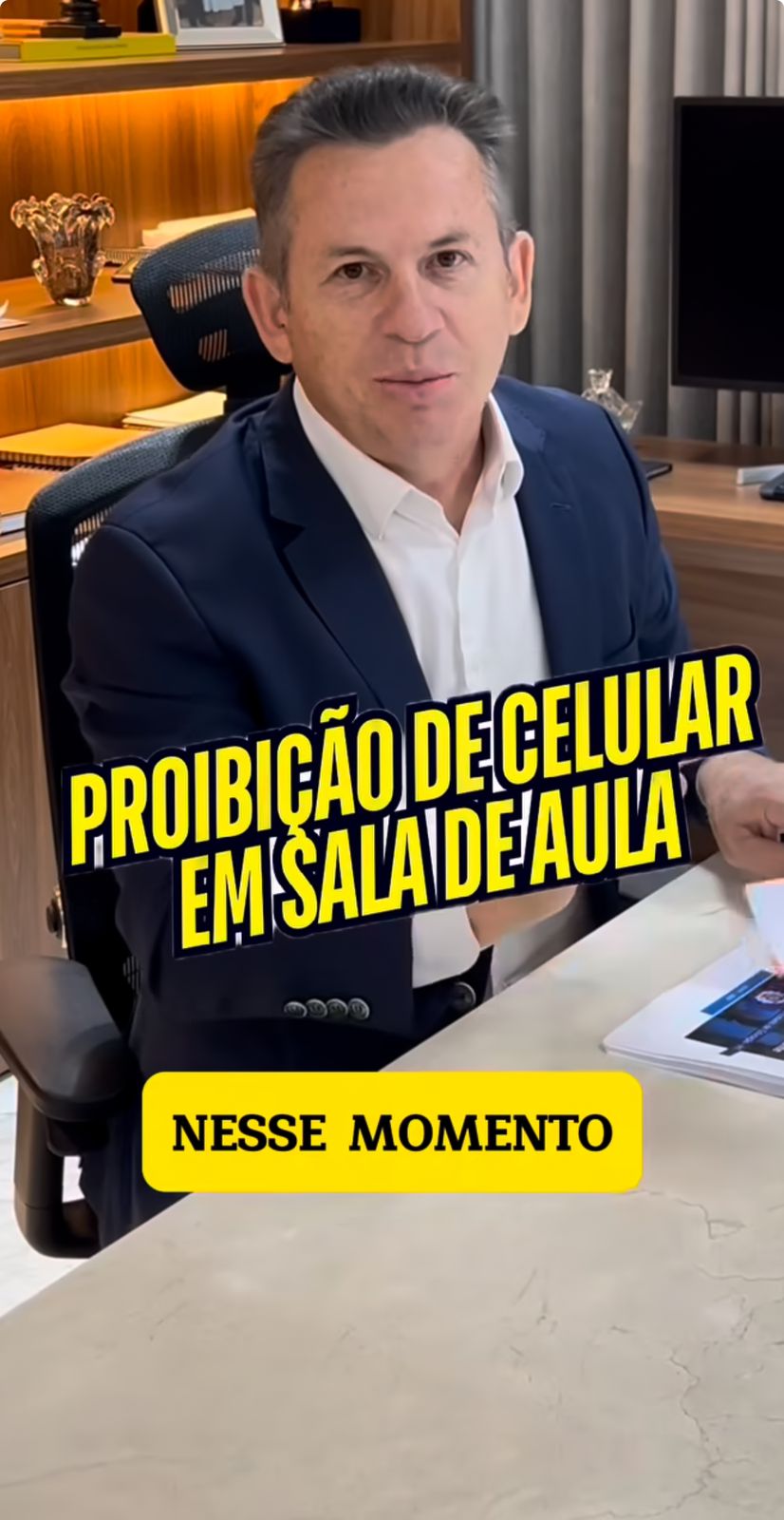 Mauro Mendes propõe projeto de lei para proibir o uso de celulares em salas de aula em Mato Grosso.