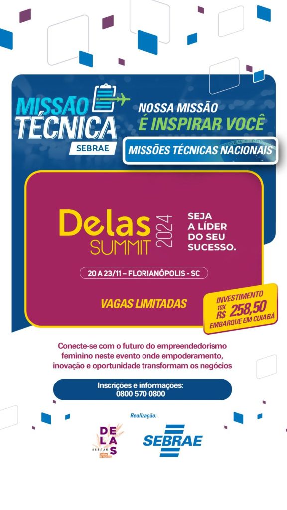 Palestrantes do Delas Summit 2024 promovido pelo Sebrae-MT em Florianópolis.