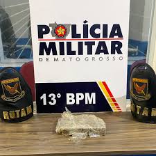 Homem preso por tráfico de drogas em Lucas do Rio Verde pela Polícia Militar.