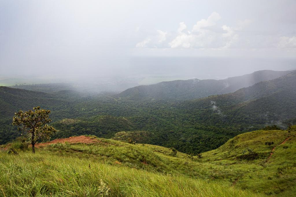 Vista aérea do Mirante de Chapada dos Guimarães em processo de recuperação ambiental.