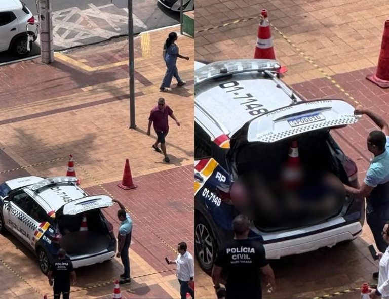 Corpo encontrado no carro da Polícia Militar em Cuiabá.