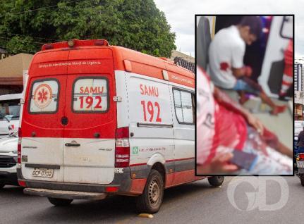 Local do crime em Jaciara, onde um atirador invadiu uma casa e feriu três pessoas.