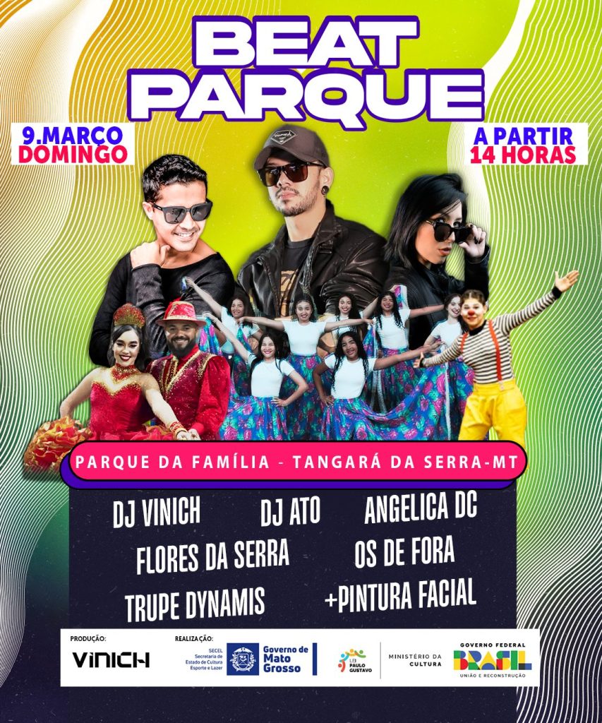Apresentação artística no evento Beat Parque em Tangará da Serra.