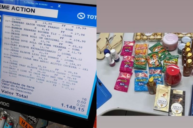 urto em supermercado em Tangará da Serra registrado por câmeras de segurança