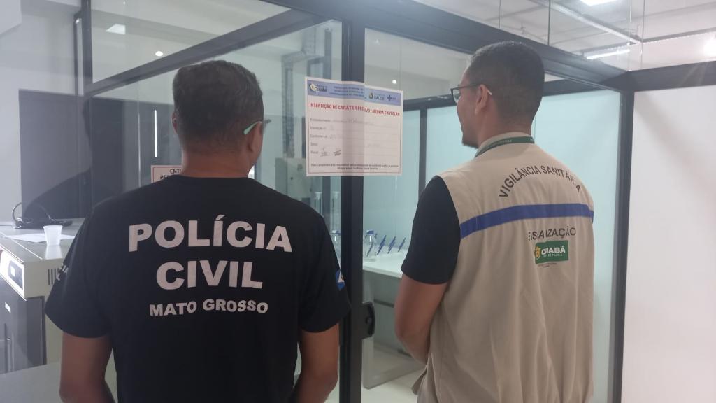 Laboratório interditado em Cuiabá por fraude em exames laboratoriais.