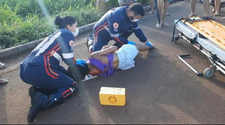 SAMU socorre vítimas de acidente com motos em Tangará da Serra no Distrito de Progresso