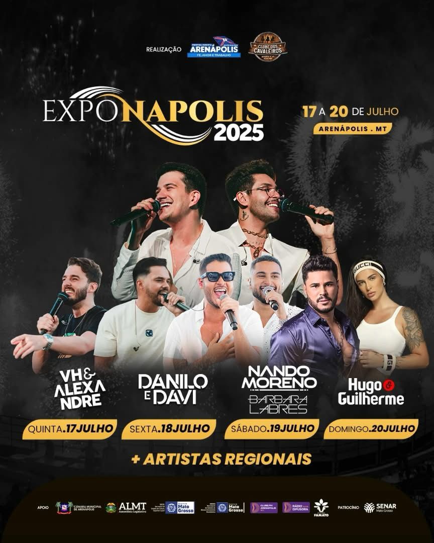 Rodeio profissional e público presente na Exponápolis 2025 em Arenápolis