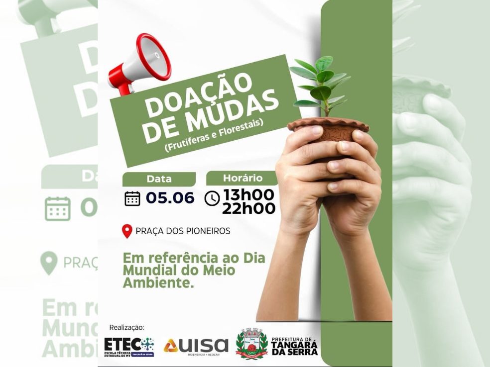 Alunos da ETEC fazem doação de mudas em Tangará da Serra no Dia Mundial do Meio Ambiente