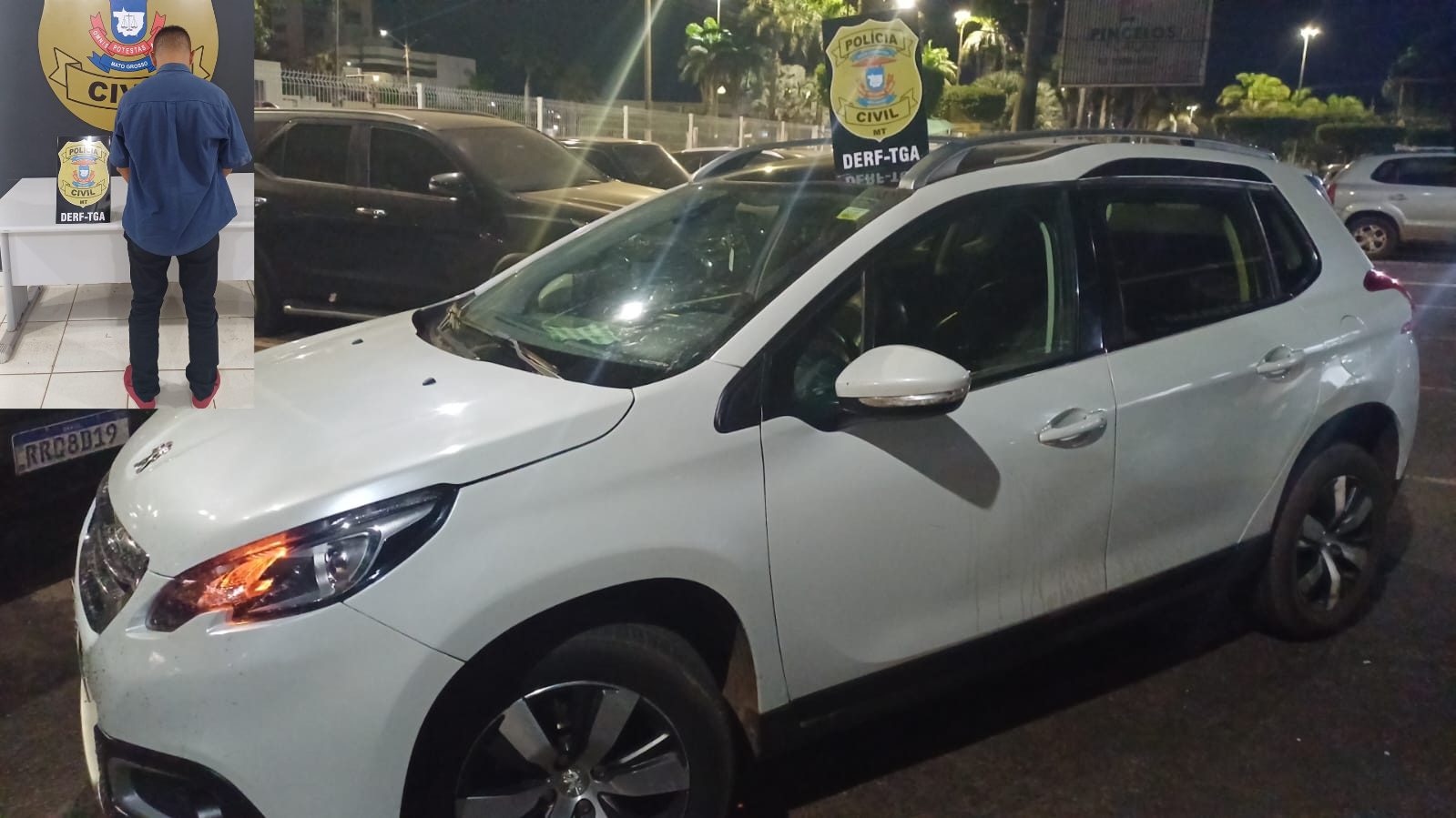 Carro recuperado após roubo em Tangará da Serra