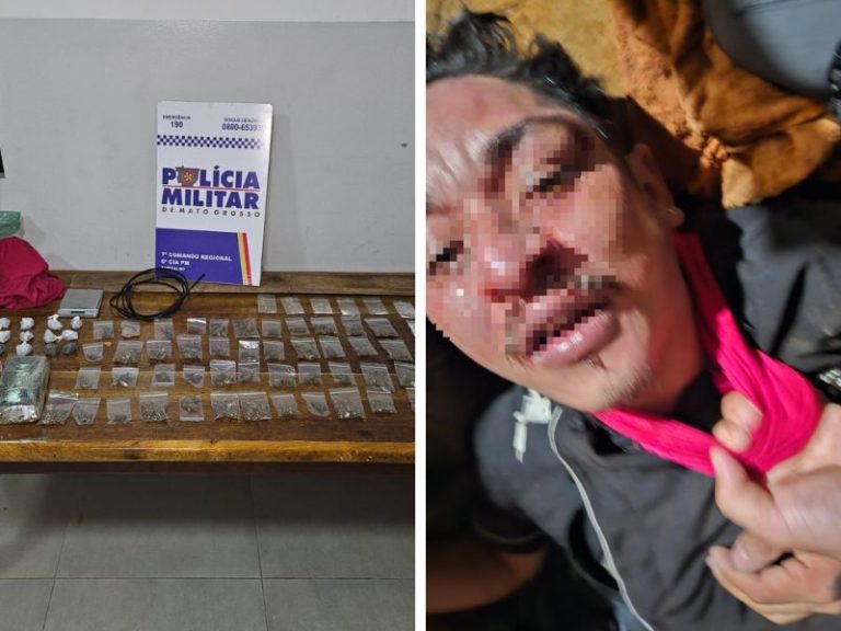 Polícia Militar apreende drogas após salvar vítima de tortura por facção em Sapezal