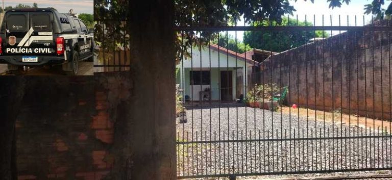Viatura da polícia em local de duplo homicídio em Tangará da Serra