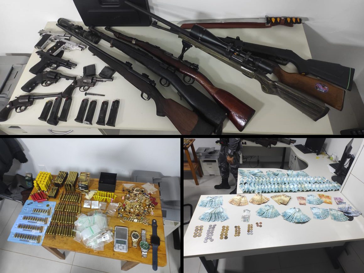 Fuzil apreendido em Tangará da Serra durante operação da Polícia Militar