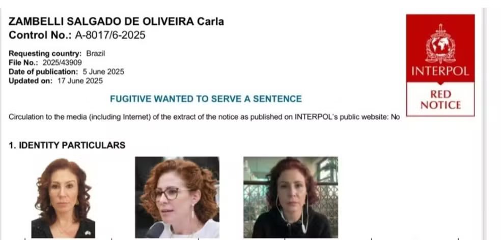 Carla Zambelli presa na Itália após alerta vermelho da Interpol