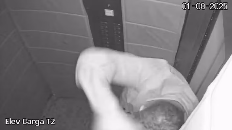 Empresário agride esposa com socos e cotoveladas em elevador; imagens chocam.