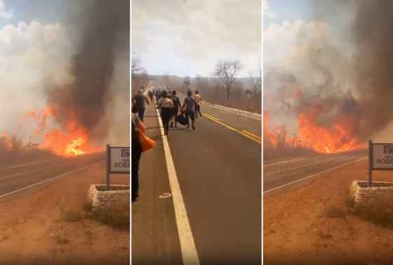 incêndio na MT-351 força evacuação de ônibus com funcionários de resort