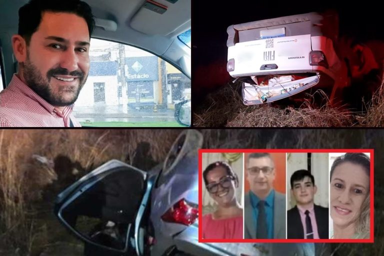 Veículo destruído em acidente causado por Emilio Belai em Tangará da Serra