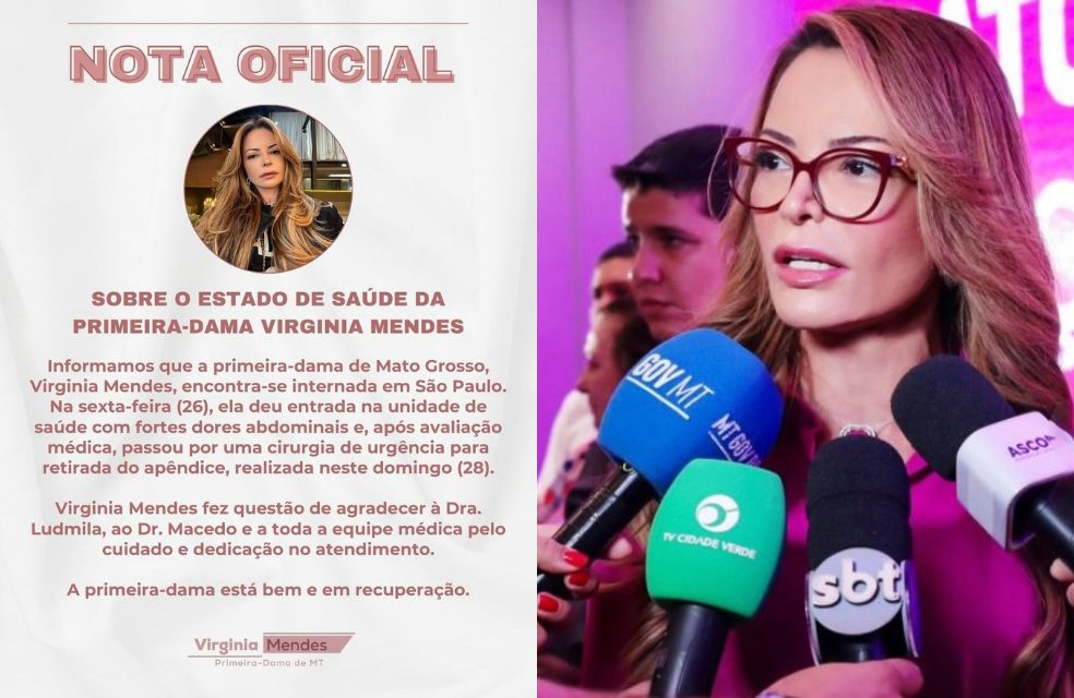 Virginia Mendes em recuperação após cirurgia de emergência em São Paulo