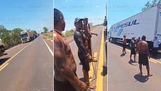 Protesto indígena na BR-158 com cobrança de R$ 100 aos motoristas