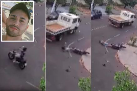 motociclista morre atropelado por caminhão após sinal de pare encoberto
