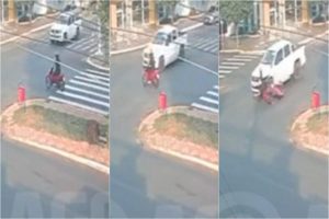 Motorista fura sinal vermelho e atropela mulher grávida em cruzamento